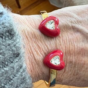 Talbots Gold and Red Heart Bracelet